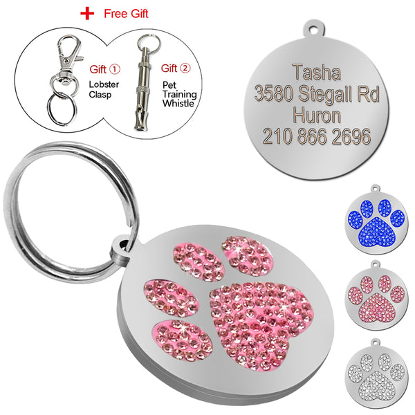 Glitter Paw Custom ID Tags Pet Collar