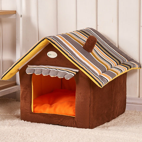 Striped Removable Cover Mat Pet House