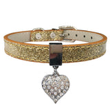 Adjustable Leather Heart  Pendant Collar
