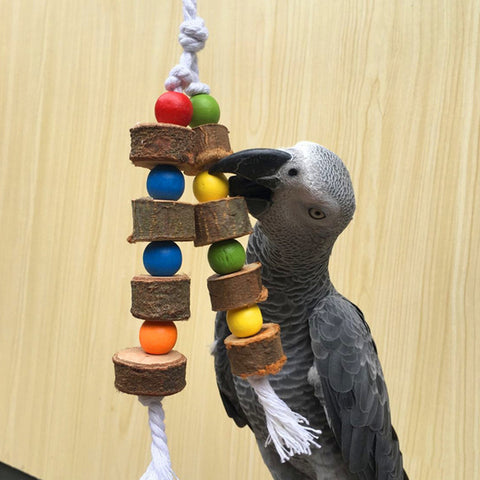 Wooden Ball String Cockatoo Bird Parakeet