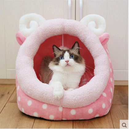 Cute Warm Fleece Kennel Pet House