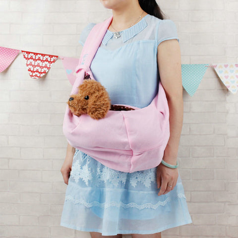 Hands-Free Reversible Small Dog Cat Sling Carrier