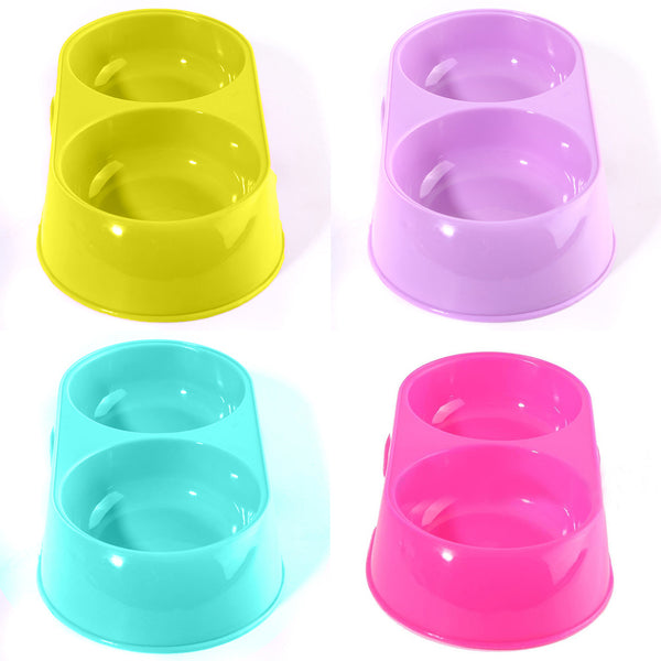 Non Slip Food Water Dish Double Bowl