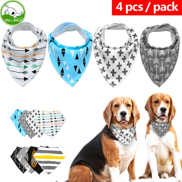 4 Pcs Pet Bandana Collar