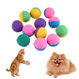 12Pcs/ Colorful Soft Latex Feathered Ball Chew Toys