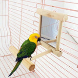 Wooden Bird Toy Mirror Fun Toy