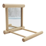 Wooden Bird Toy Mirror Fun Toy
