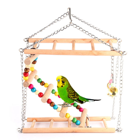 Wooden Bird Ladder Parakeet