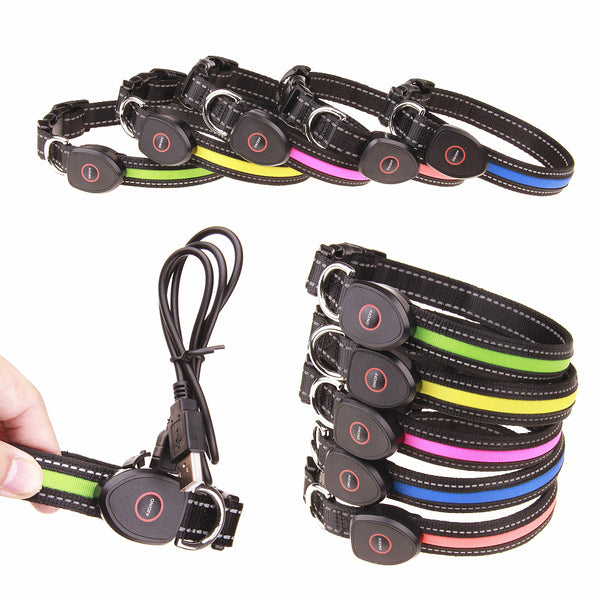 Flashing Night USB Rechargeable LED Pets Collar