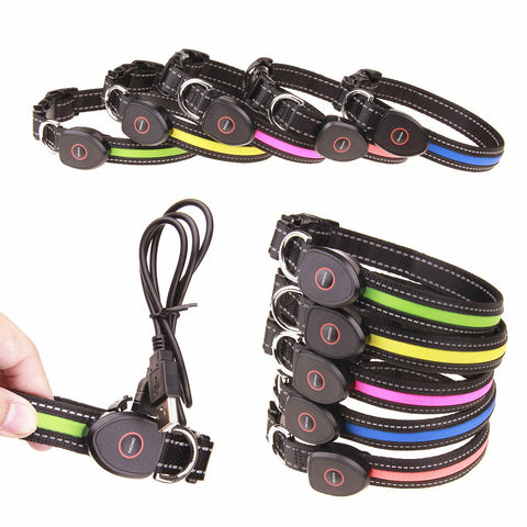 Flashing Night USB Rechargeable LED Pets Collar