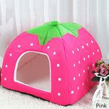 Foldable Soft Strawberry Cave Pet House