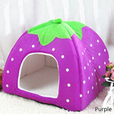 Foldable Soft Strawberry Cave Pet House