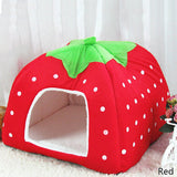 Foldable Soft Strawberry Cave Pet House
