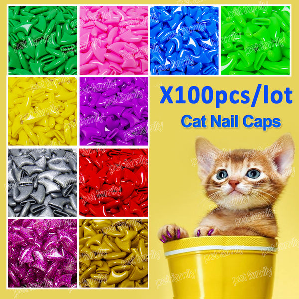 100 Pcs soft cat paw Control Nail Caps