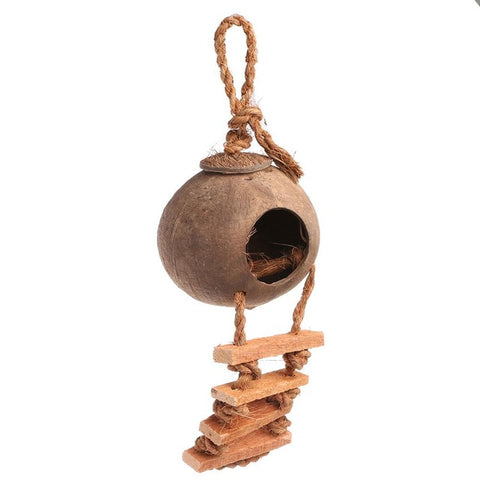 Coconut Shell Nest Ladder Pet Birds Parakreet