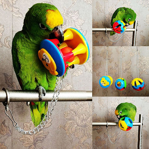 Cute Pet Bird Plastic Chew Ball Chain Cage Toy