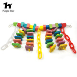 Colorful Wood Swing Ladder Bridge Bird Perches