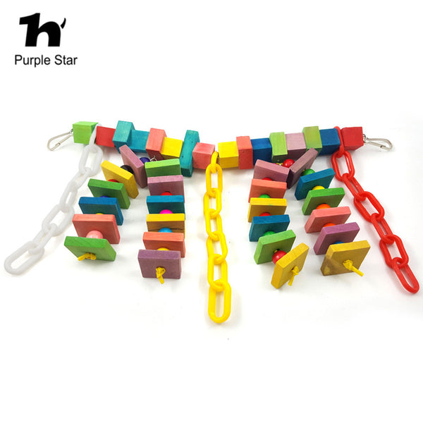 Colorful Wood Swing Ladder Bridge Bird Perches