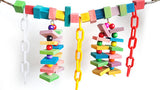 Colorful Wood Swing Ladder Bridge Bird Perches