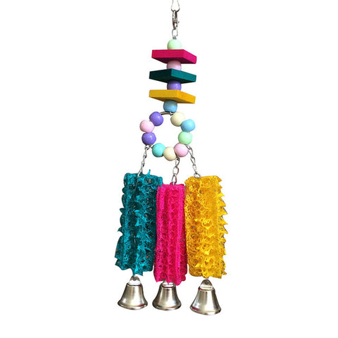 Birds Colorful Hanging Cage Peches