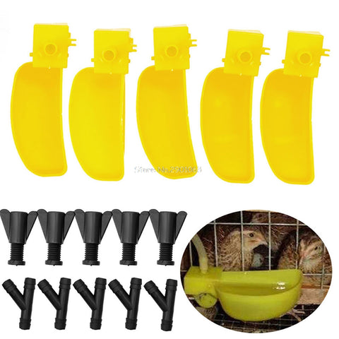 5Pcs Small Yellow Bird Quail Dove Drinking Cup