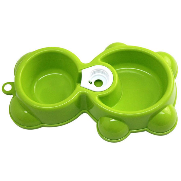 Fountain Bear Double Bowl For Cats & Dogs